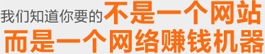 我们知道你要的不是一个网站，是一个网络赚钱机器
