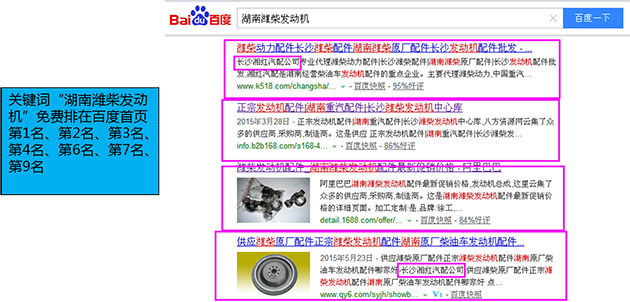 关键词“湖南潍柴发动机”免费排在百度首页第1名、第2名、第3名、第4名、第6名、第7名、第9名